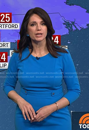 Maria's blue button detail sheath dress on Today