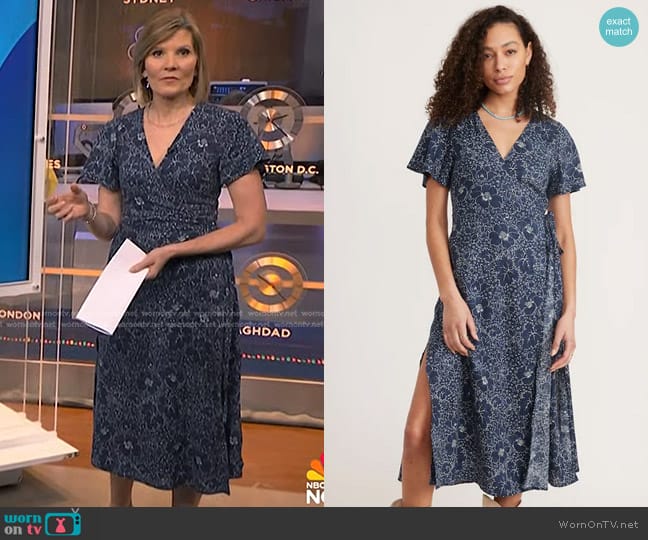 Marine Layer Emlyn Midi Dress worn by Kate Snow on NBC News Daily