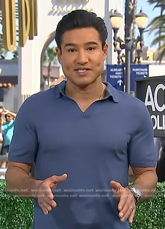 Mario's navy polo on Access Hollywood