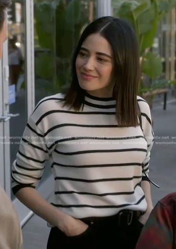 Marisol's white striped sweater on 9-1-1