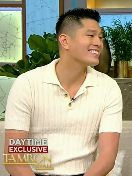 Mark Hoying's white ribbed polo on Tamron Hall Show