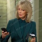 Marlena's teal green blazer and blouse on Days of our Lives