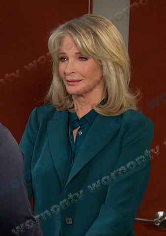 Marlena's teal green blazer and blouse on Days of our Lives