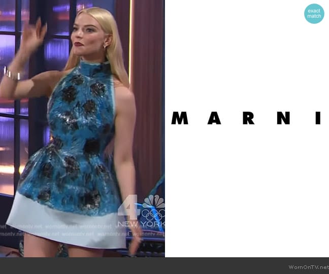 Marni 2024 Ready to Wear Fall Winter worn by Anya Taylor-Joy on The Kelly Clarkson Show