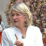 Martha Stewart's white ribbed collared sweater on Today