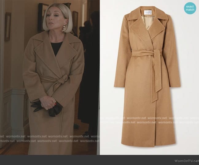 Max Mara Manuela Icon belted camel hair coat worn by Jane Krakowski (Jane Krakowski) on Elsbeth