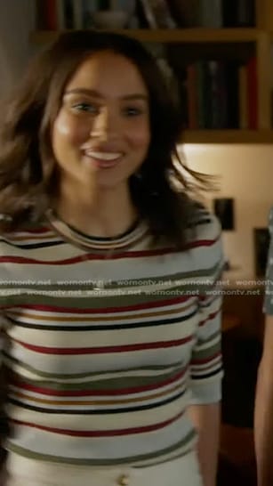 May’s striped short sleeve sweater on 9-1-1