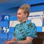 Melissa Joan Hart's blue and green floral dress on NBC News Daily