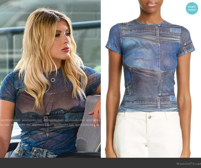 WornOnTV: Alexandra’s denim print top on Selling the OC | Alexandra ...