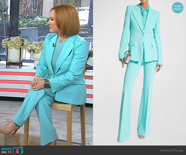 Michael Kors Collection Georgina Pebble Crepe Blazer and Haylee Trousers worn by Jes Psaki on Today