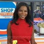 Dr. Michelle Henry'sd red sleeveless sheath dress on Today