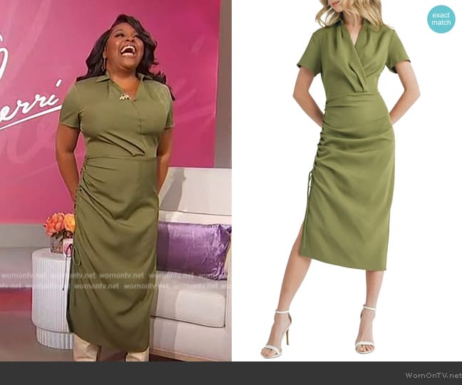 Mila Mae Wrap Front Midi Dress worn by Sherri Shepherd on Sherri