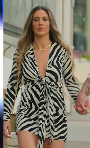 Lisa Victoria’s zebra stripe mini dress on Selling the OC