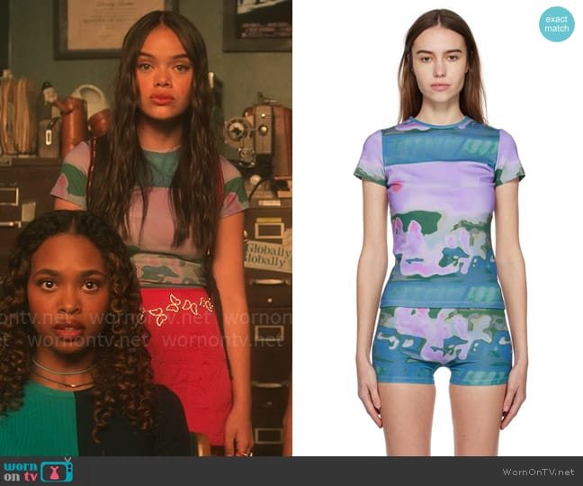 Miaou Mini T-shirt worn by Minnie 'Mouse' Honrada (Malia Pyles) on Pretty Little Liars Original Sin