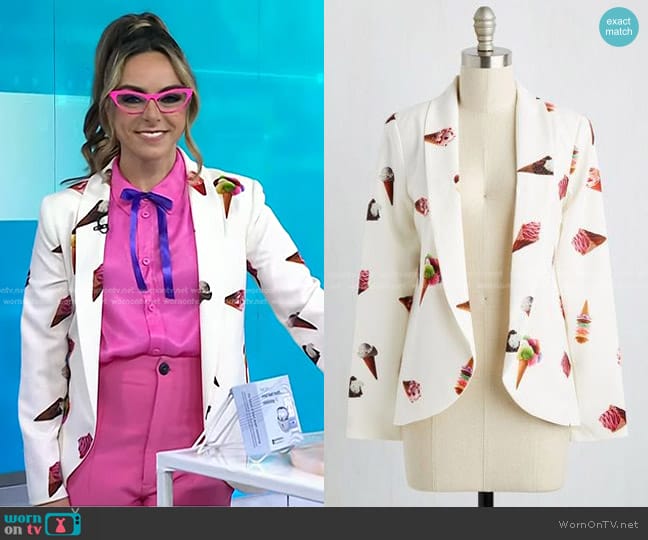 ModCloth Nishe Mind Your Cone Business Blazer worn by Katie Linendoll on Today