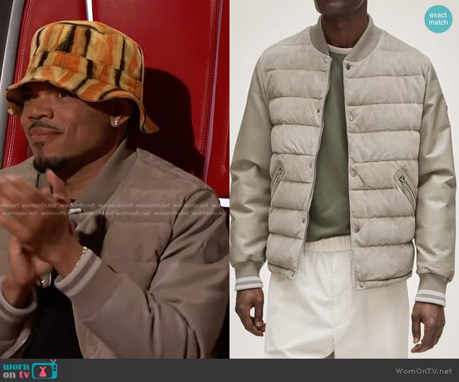 Moncler Chalanches Goat Leather Bomber worn by Chance the Rapper on The Voice