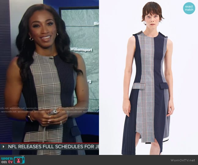 Monse Sleeveless Patchwork Dress worn by Brittany Bell on Good Morning America