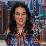 Morgan’s blue floral blouse on NBC News Daily