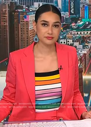 Morgan’s multicolor striped top on NBC News Daily