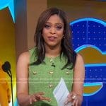 Morgan’s green tweed vest on Good Morning America