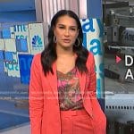 Morgan’s pink paisley print cami and pant suit on NBC News Daily