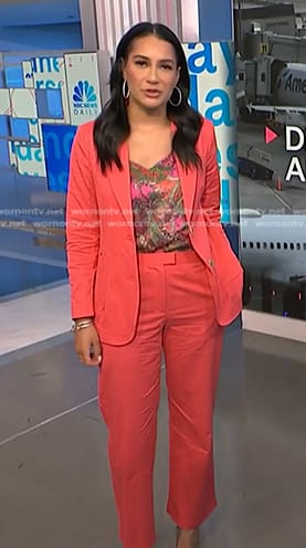 Morgan's pink paisley print cami and pant suit on NBC News Daily