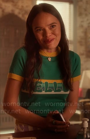 Mouse's green MELLOW top on Pretty Little Liars Original Sin