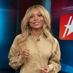Zuri's khaki long sleeve mini dress on Access Hollywood