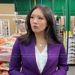 Nancy Chen’s purple blazer on CBS Evening News