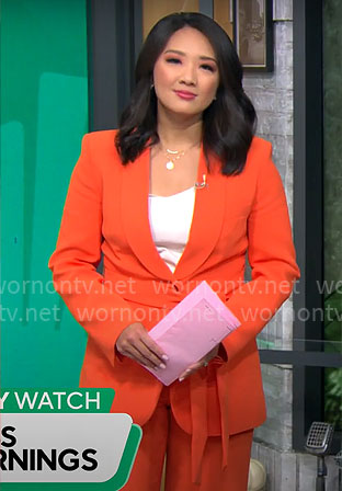 Nancy Chen's orange suit on CBS Mornings