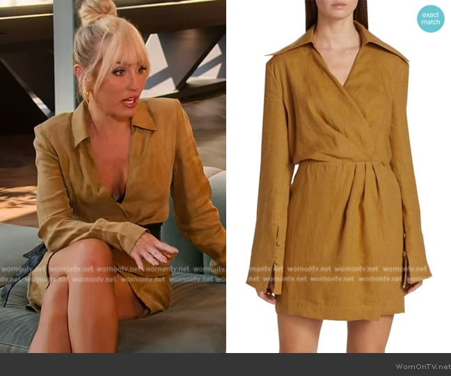 Nanushka Esma Linen Mini Dress worn by Mary Fitzgerald (Mary Fitzgerald) on Selling the OC