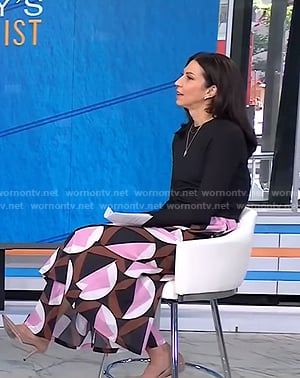 Natalie’s geometric print midi skirt on Today