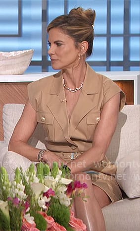 Natalie’s beige utility dress on The Talk