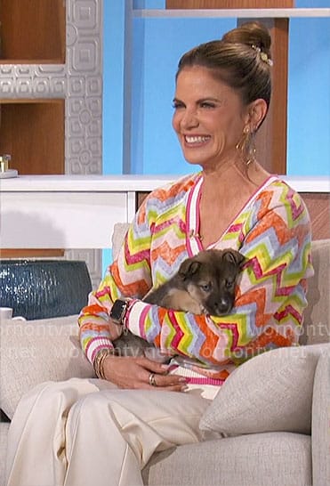 Natalie's chevron striped sweater on The Talk