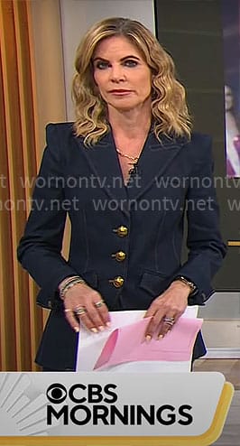 Natalie Morales' denim blazer on CBS Mornings