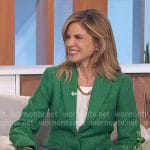 Natalie’s green textured blazer on The Talk