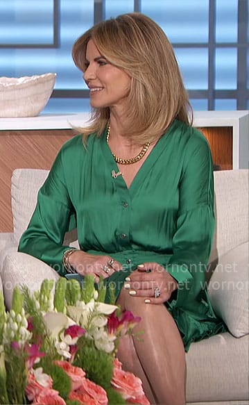 Natalie's green v-neck dress on The Talk