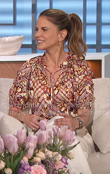 Natalie's floral print blouse on The Talk