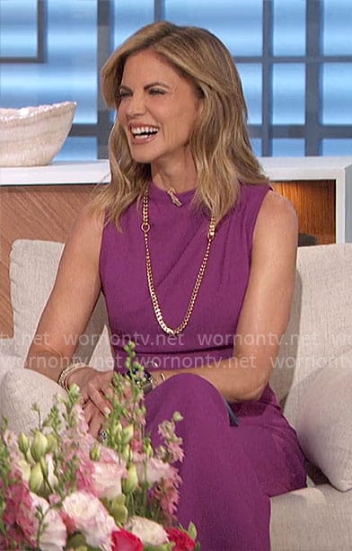 Natalie's purple sleeveless jumpsuit on The Talk