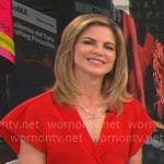 Natalie Morales' red twist front dress on CBS Mornings