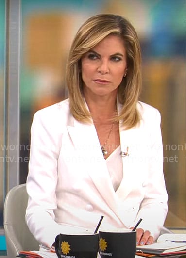 Natalie Morales' white blazer on CBS Mornings