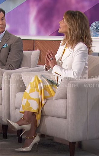 Natalie's yellow floral midi dress on The Talk