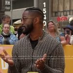 Nate Burleson’s knit zip jacket on The Drew Barrymore Show