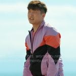 Nicholas’ purple track suit on Loot