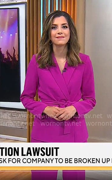 Nicole Sganga’s pink suit on CBS Mornings