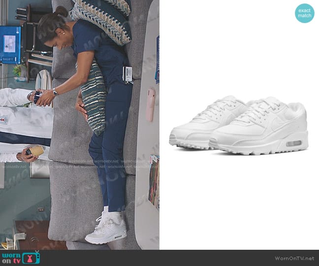 Nike Air Max 90 Sneaker in White worn by Amelia Shepherd (Caterina Scorsone) on Greys Anatomy