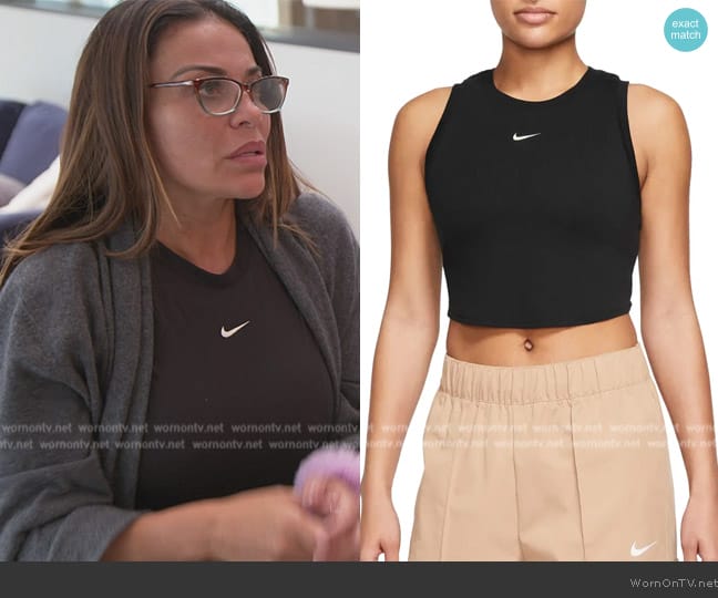 Nike Sportswear Essential Rib Crop Tank worn by Dolores Catania on The Real Housewives of New Jersey