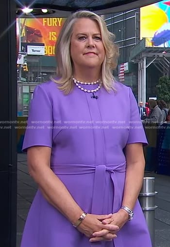 Nina Leigh Krueger's purple tie waist dress on Good Morning America