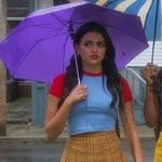 Noa’s blue and red top with yellow plaid skirt on Pretty Little Liars Original Sin