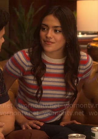 Noa’s red and blue striped top on Pretty Little Liars Original Sin